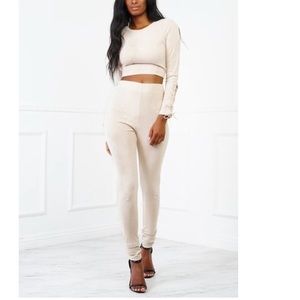 Mylia Suede Set - Nude -Small